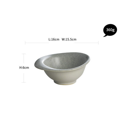 Large household special-shaped creative bowl Light grey medium bowl