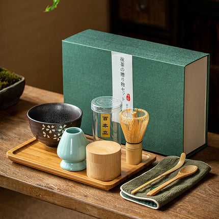 Tea Bowl Matcha Brushing Tea Tool Set Japanese Gift Box H
