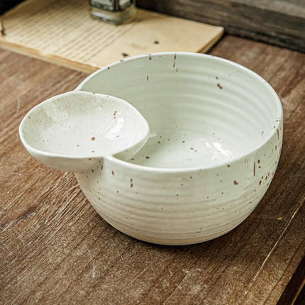 Self-contained Dipping Dish Snack French Fries Ceramic Snack Bowl