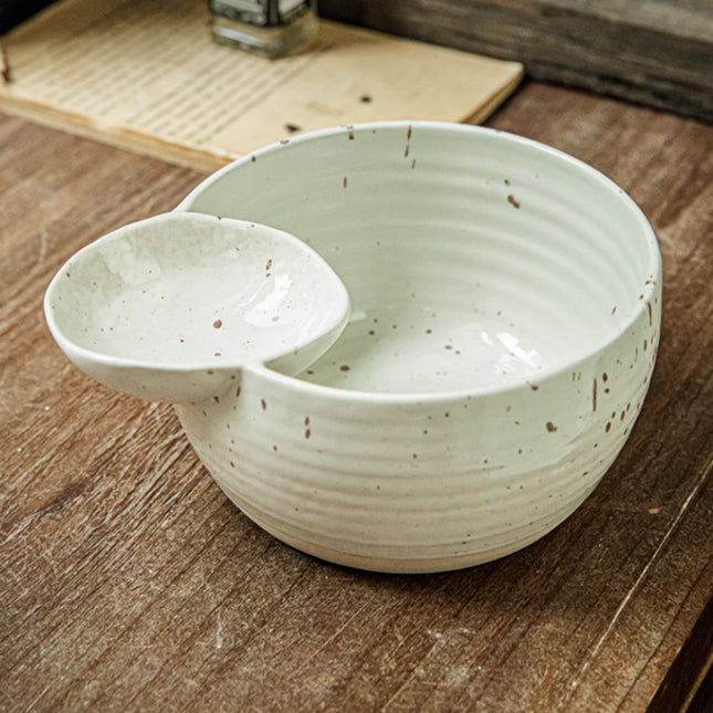 Self-contained Dipping Dish Snack French Fries Ceramic Snack Bowl