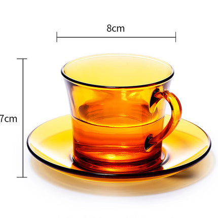European Style Simple Tempered Glass Heat-resistant And Drop-resistant Coffee Cup Amber