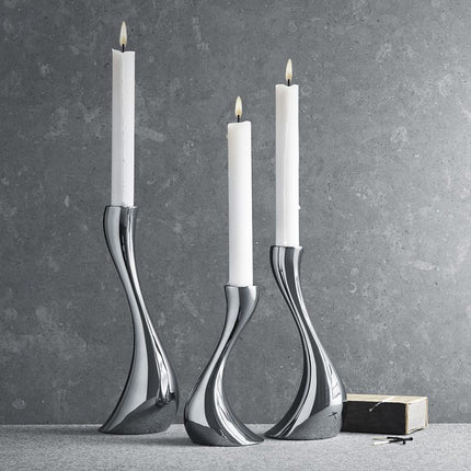 Graceful Curve Swan Ceramic Silver Plated Candle Holder