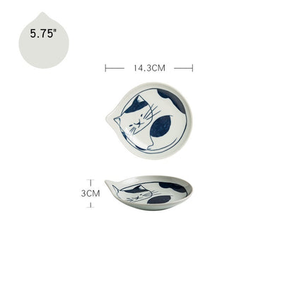Cute Cat Plate Home Creative Ceramics