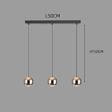 Living Room Ball Long Line Chandelier 3long golden discs