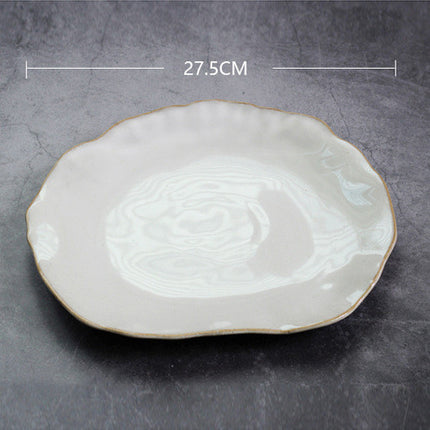 Irregular ceramic bowl dinner plate Large plate