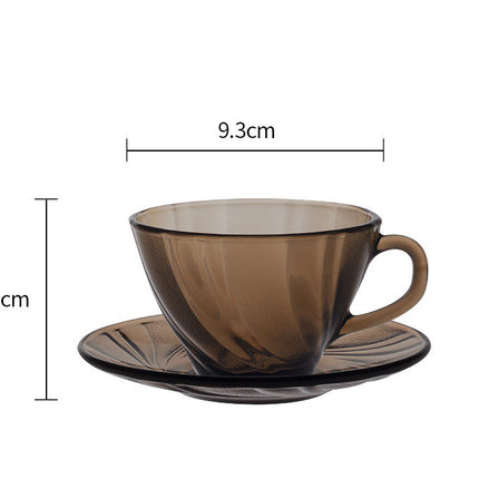 European Style Simple Tempered Glass Heat-resistant And Drop-resistant Coffee Cup Brown pattern