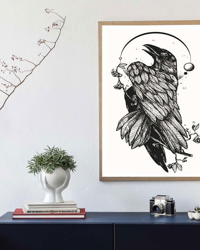 Abstract Birds Line Art Poster