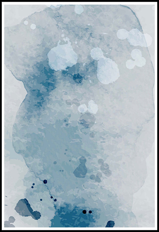 Abstract Blue Marks No 2 Poster