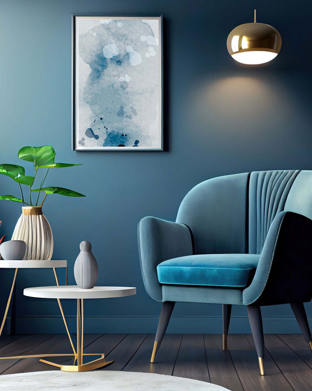 Abstract Blue Marks No 2 Poster