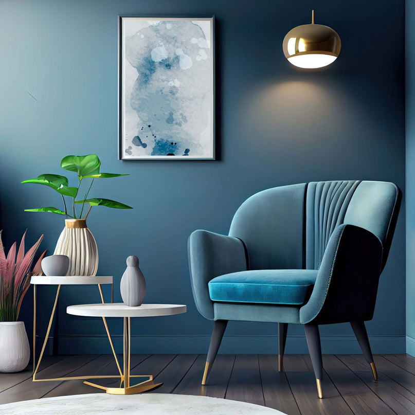 Abstract Blue Marks No 2 Poster