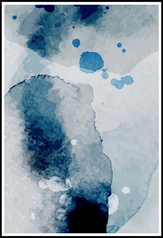 Abstract Blue Marks No 3 Poster