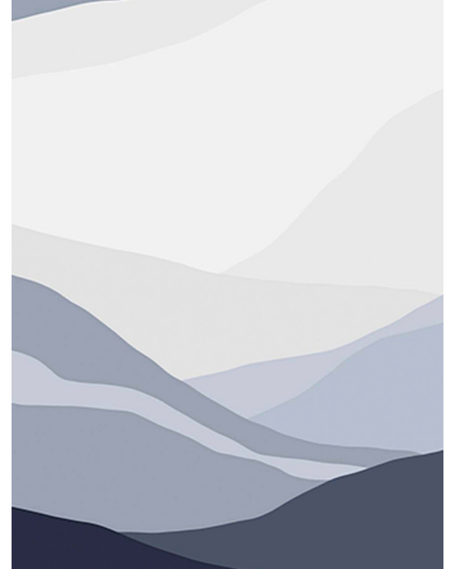 Abstract Blue Mountain Shapes No 1 Poster