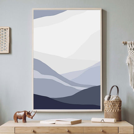 Abstract Blue Mountain Shapes No 1 Poster