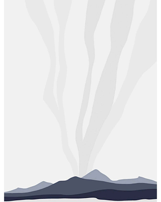 Abstract Blue Mountain Shapes No 3 Poster
