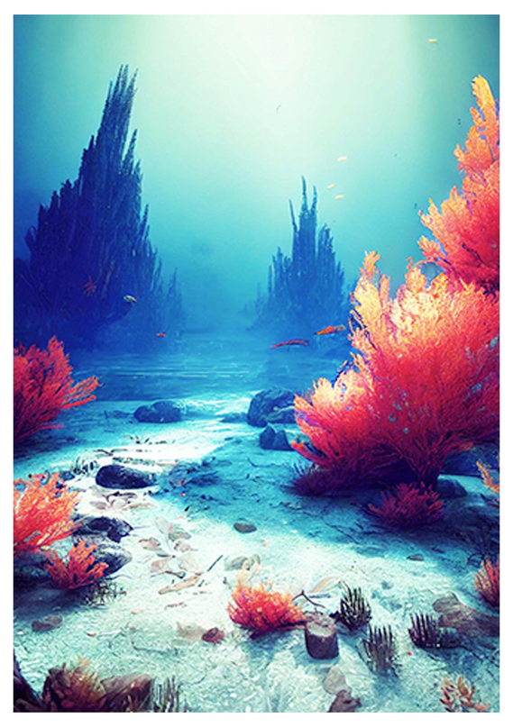 Abstract Coral Sea Poster