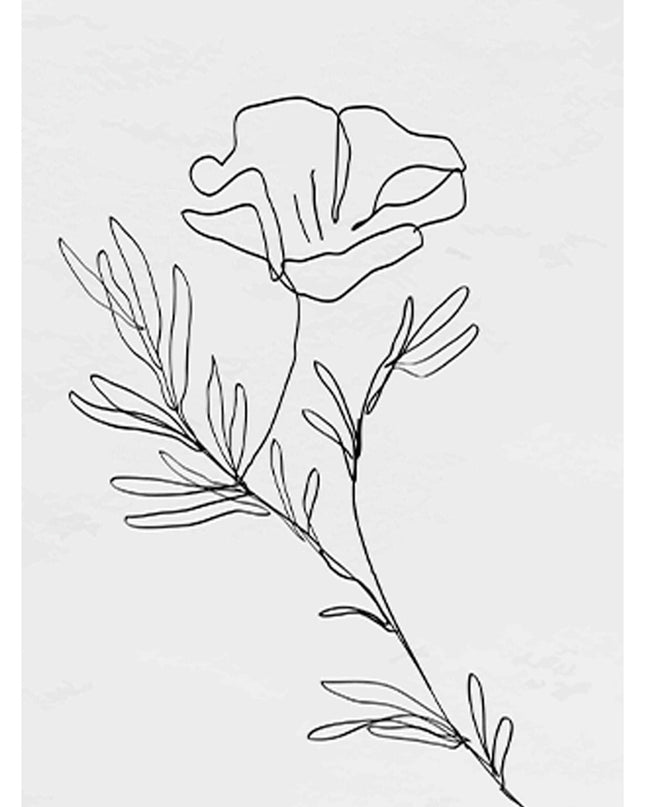Abstract Flowers Lines Art Poster