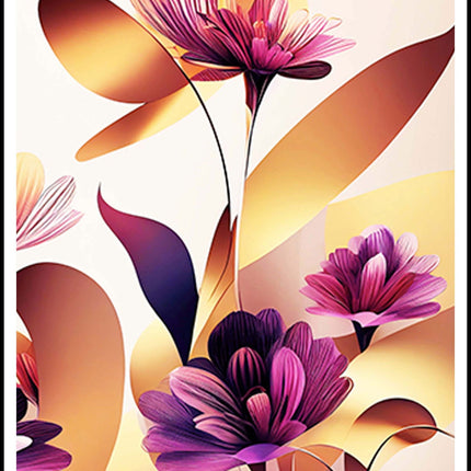Abstract Graphic Flowers Poster