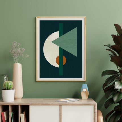 Abstract Green Shapes Poster