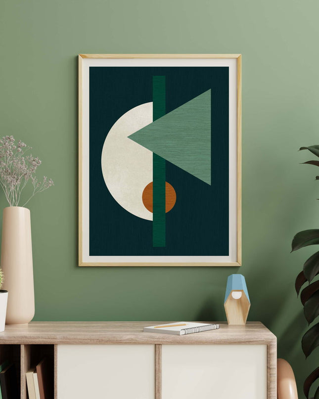 Abstract Green Shapes Poster