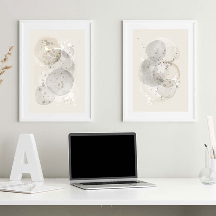 Abstract Neutral Brush Stroke Poster No2