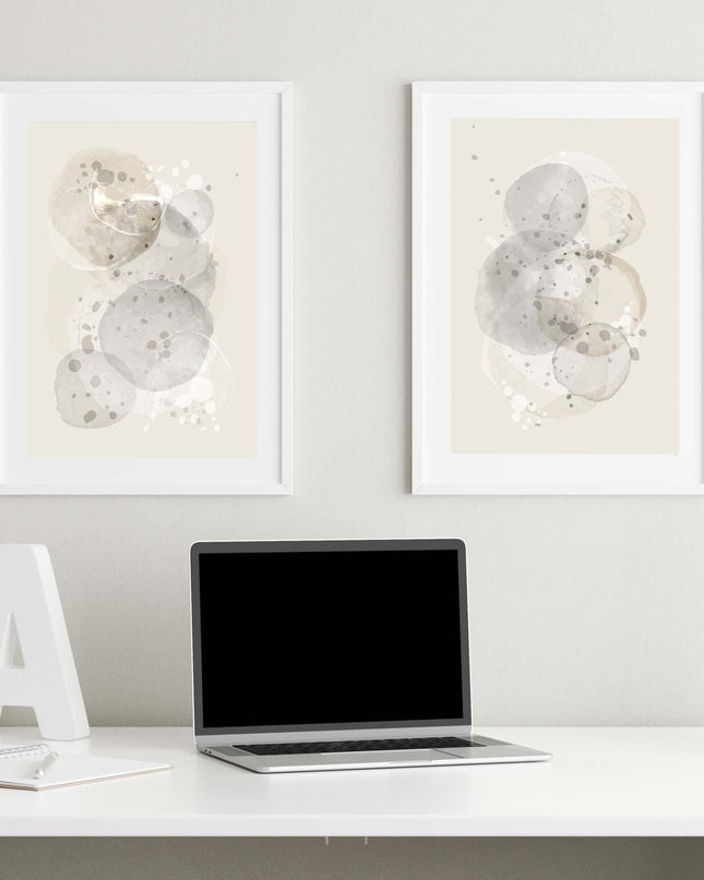 Abstract Neutral Brush Stroke Poster No2