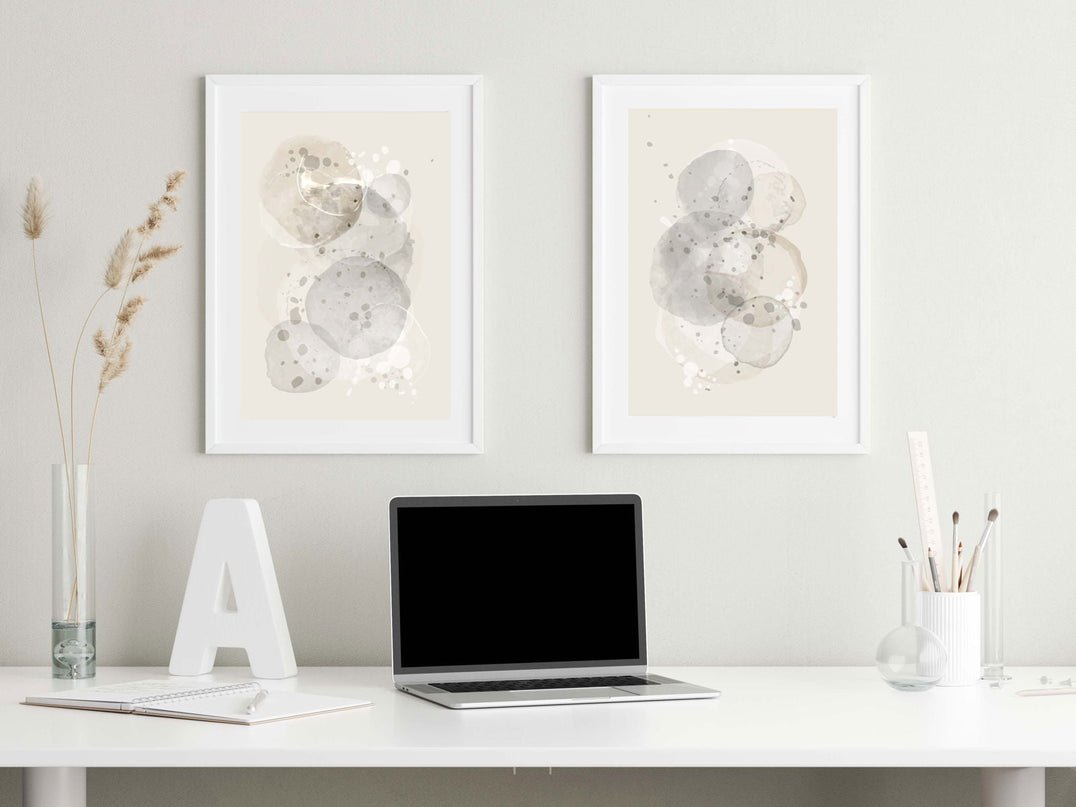 Abstract Neutral Brush Stroke Poster No2