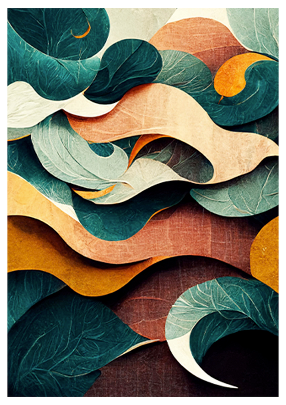 Abstract Orange and Green Shapes Poster