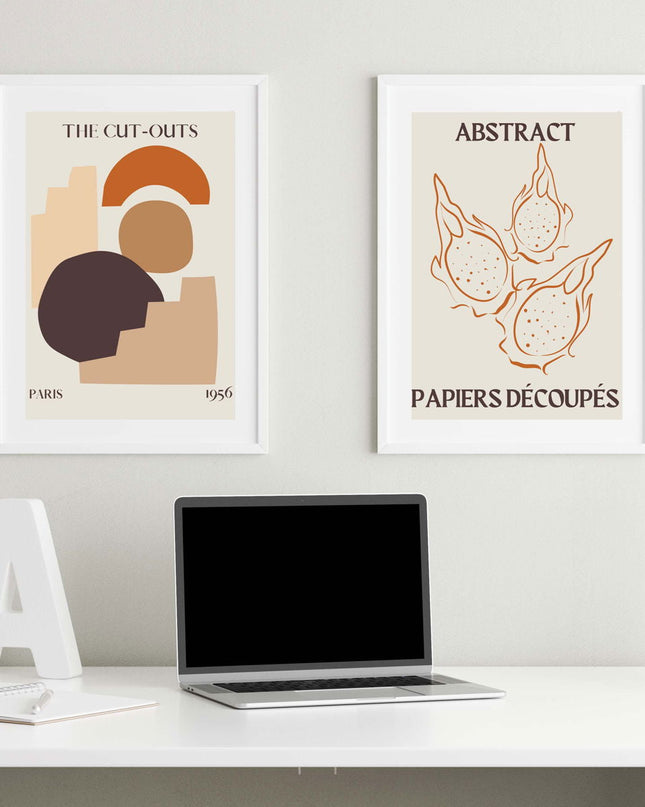 Abstract Papiers Découpés Poster