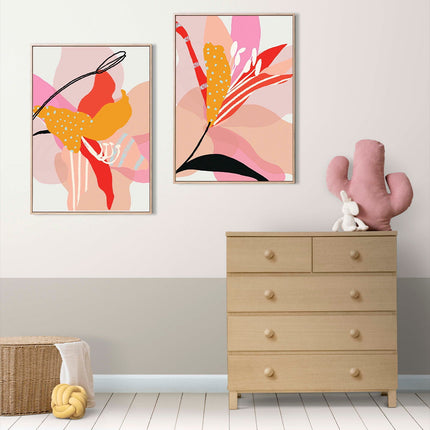 Abstract Pink Watercolour Flowers No 1 Poster