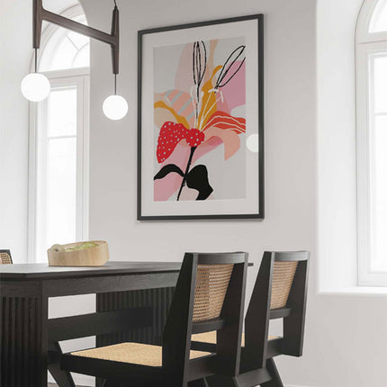 Abstract Pink Watercolour Flowers No 2 Poster