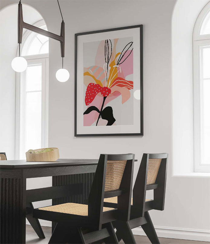 Abstract Pink Watercolour Flowers No 2 Poster