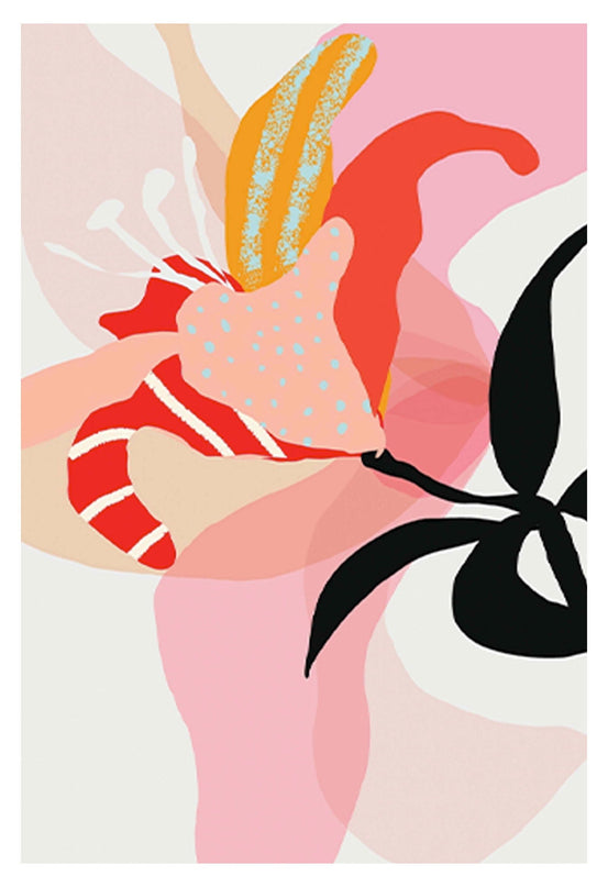 Abstract Pink Watercolour Flowers No 4 Poster