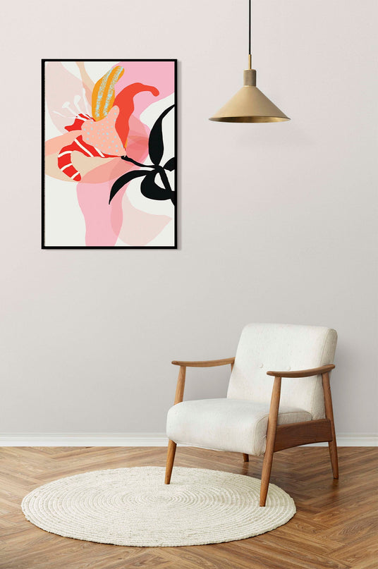 Abstract Pink Watercolour Flowers No 4 Poster