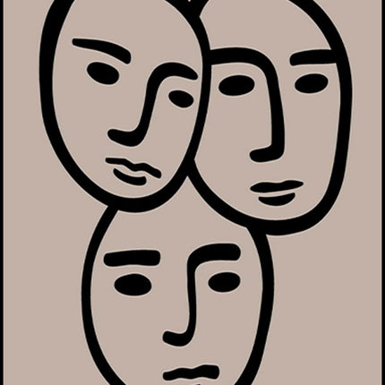 Abstract Three Faces Poster