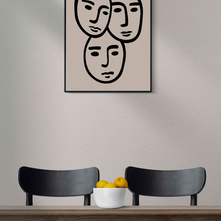 Abstract Three Faces Poster