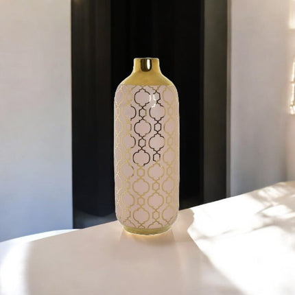 Vase Porcelain Pink Golden Oriental