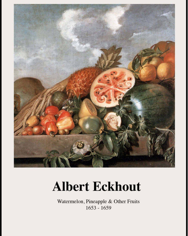 Albert Eckhout - Watermelon, Pineapple and Other Fruits Poster