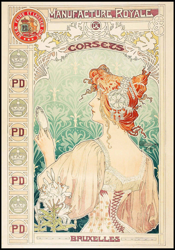 Alphonse Mucha - Manufacture Royale De Corsets Poster
