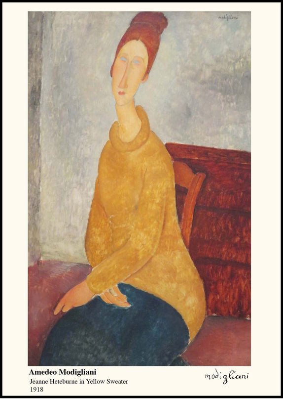 Amedeo Modigliani - Jeanne Hébuterne in Yellow Sweater Poster