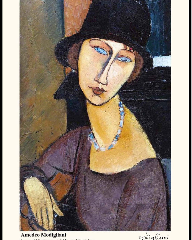 Amedeo Modigliani - Jeanne Hebuterne with Hat and Necklace Poster
