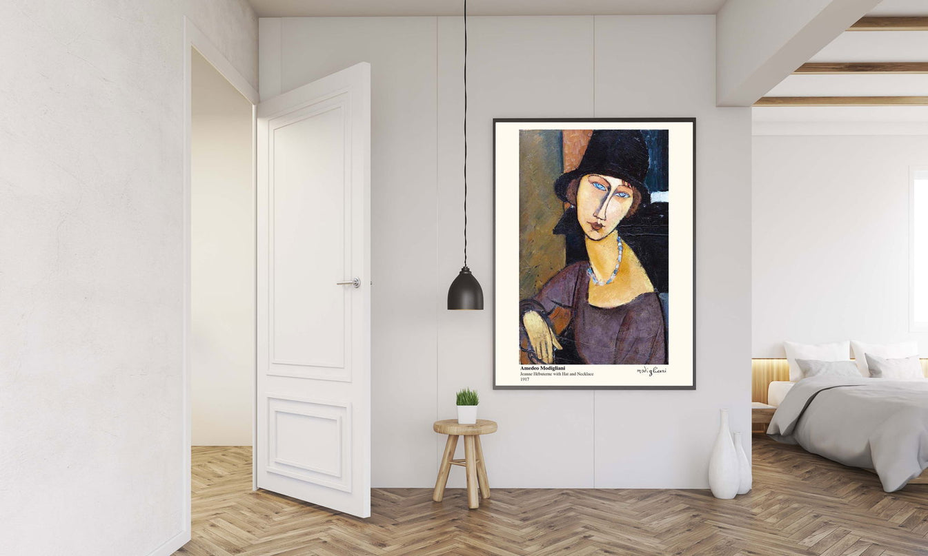 Amedeo Modigliani - Jeanne Hebuterne with Hat and Necklace Poster
