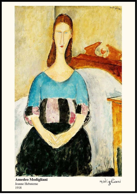Amedeo Modigliani - Portrait of Jeanne Hebuterne, Seated Poster