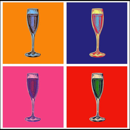 Andy Warhol Style - Champagne Glass Poster