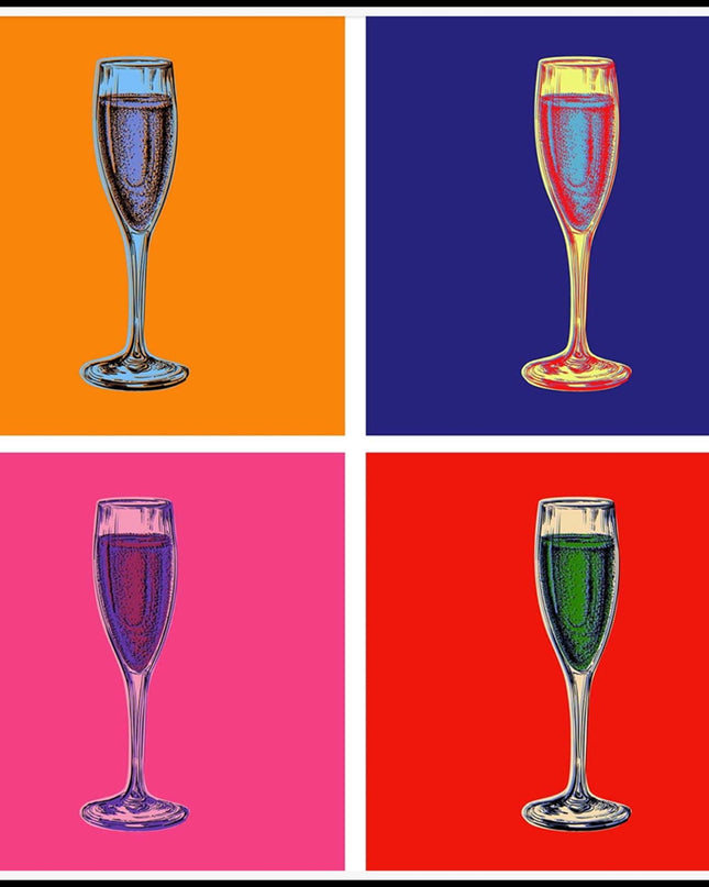 Andy Warhol Style - Champagne Glass Poster