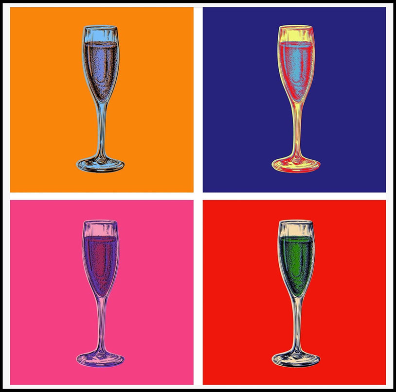 Andy Warhol Style - Champagne Glass Poster
