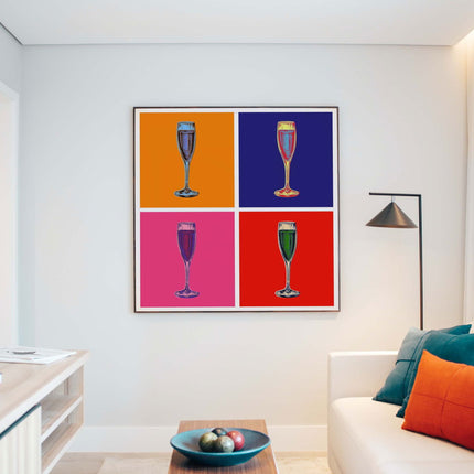 Andy Warhol Style - Champagne Glass Poster