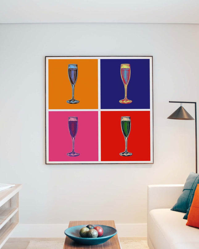 Andy Warhol Style - Champagne Glass Poster