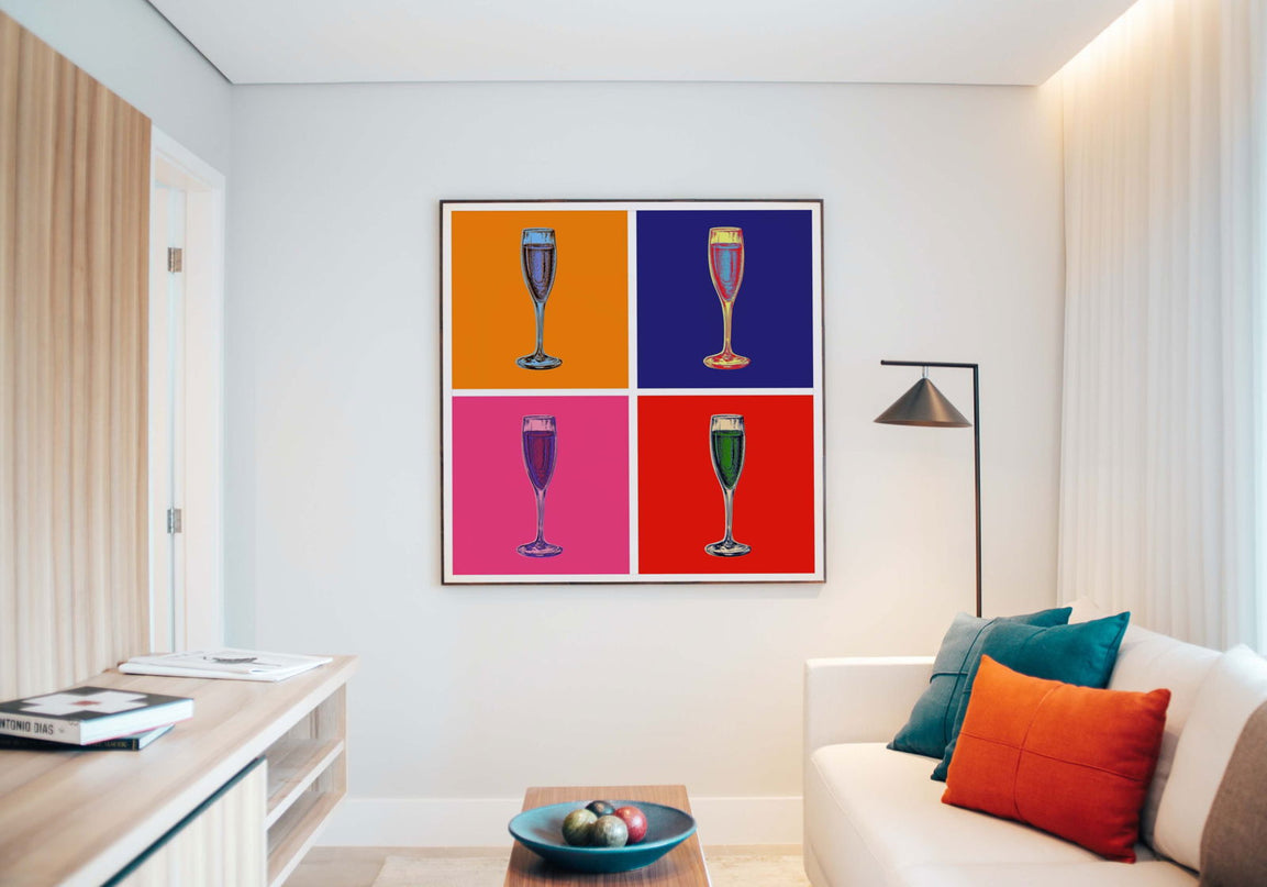 Andy Warhol Style - Champagne Glass Poster