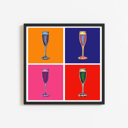 Andy Warhol Style - Champagne Glass Poster