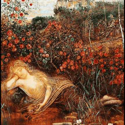 Anton Romako - A Kamptal Nymph under a Rose Hedge